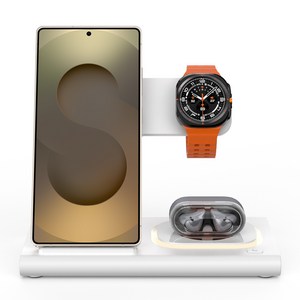 3in1 접이식 무선충전기 갤럭시 S25울트라/S24 워치울트라/7/6 버즈2 프로 호환