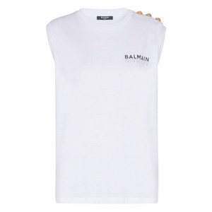 발망 버튼 디테일 탱크 탑, 화이트계열, Standard S(KR 55)