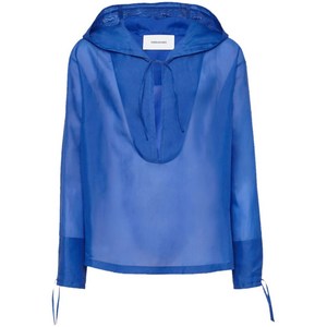 페라가모 오간자 후드 블라우스, 블루계열, IT/FR 50(KR 105)