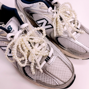 루나로즈 신발꾸미기 진주리본 신꾸, 화이트 펄 블루밍, 1세트