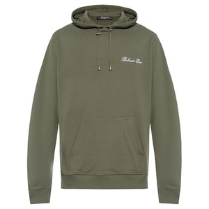 발망 로고 자수 드로스트링 후디