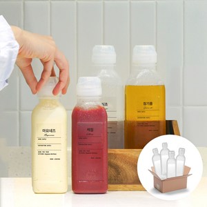 [2+2] 미니리빙 흐르지 않는 소스통 라벨스티커 300ml + 500ml 4P, 총4개(각2개씩)