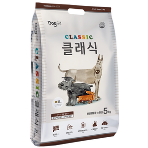 도그랑 전연령 강아지 클래식 건식사료, 닭, 5kg, 3개