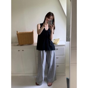 [뉴데이][당일출고]여성 데일리 꼬임 민소매 블라우스