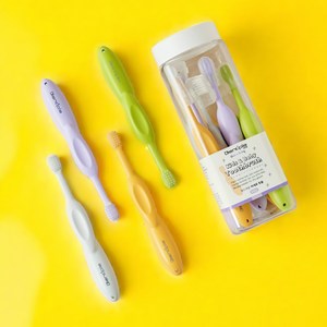덴티플 키즈 유아 칫솔 아기 어린이 PLA, 혼합색상, 8개입, 1세트