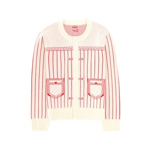 겐조 포켓 스트라이프 가디건, 베이지계열+레드계열, Standard L(KR 105)