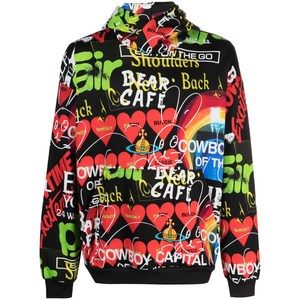 비비안웨스트우드 구체 그래픽 프린트 저지 후디, 블랙계열+레드계열, XS(KR 90)