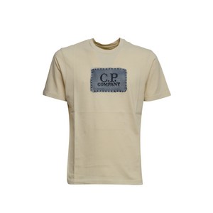 C.P.컴퍼니 반소매 로고 티셔츠, 베이지계열, Standard XL