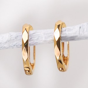 주리에떼 14K 18K 여성 데일리 루벤 다이아 컷팅 원터치 링 귀걸이