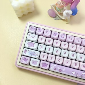 ZIFRIEND 귀여운 키캡 MOA 체리 프로파일 큐티 원형 컬러 염료승화 PBT 기계식 도자기 키캡 커스텀 제작 영문 95키