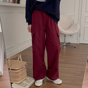 데이오프무드 여성용 카고 스트링 와이드 팬츠