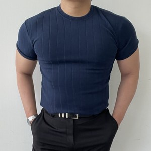 남자 머슬핏 니트 반팔 여름