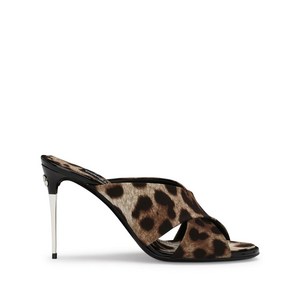 돌체앤가바나 케이라 레오파드 프린트 샌들, Europe 35(KR 220), 브라운계열+블랙계열