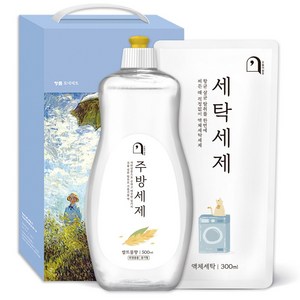 오늘의쉼표 세제 선물세트 답례품 생필품 33호 (주방세제 + 액체 세탁세제), 1개