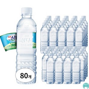 제주 삼다수 생수 500ml(무라벨), 80개, 500ml