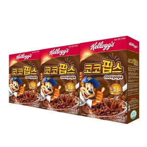 켈로그 코코팝스 시리얼, 460g, 3개