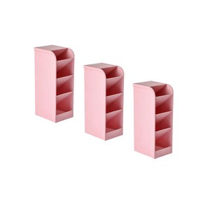 눕눕 책상 정리 데스크 수납함, 핑크 대형 3개입