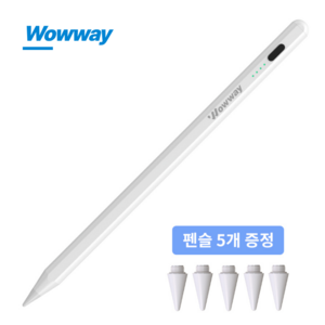 WOWWAY 아이패드 펜슬 터치펜 애플 iPad 호환용 블루투스형 usb-c 초미세 터치플렉스펜 스마트펜