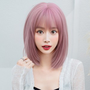 하이유니 다이애나 체리블로썸핑크 중단발 가발 37cm + 가발액세서리 3종 셋트, 1세트, 핑크블로썸