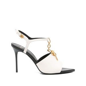 발망 체인 장식 포인티드 토 샌들 95mm, Europe 36(KR 230), 베이지계열