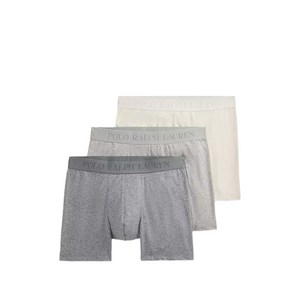 폴로랄프로렌 엠보스드 로고 복서 브리프 3팩 세트, 그레이계열+베이지계열, M
