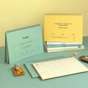 아이코닉 2025 플로우 먼슬리 플래너 A4 탁상달력, 01 Butter yellow, 1개