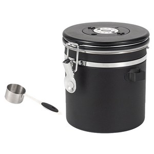 SHUNFA 304 스테인레스 스틸 커피 밀폐 용기 1.2L 스푼 포함