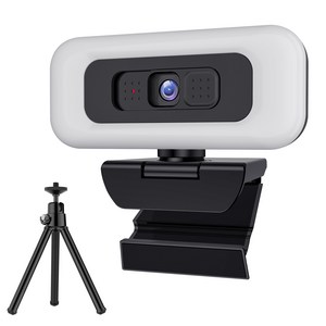 RUNDX 4K 웹캠 마이크내장 방송용 수업용 화상카메라 + 삼각대 세트