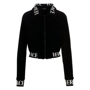 베르사체 로고 디테일 집업 재킷