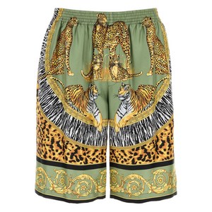 베르사체 프린트 실크 버뮤다 쇼츠, 그린계열, Italy 52(KR 110)