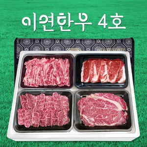 이연한우 1등급 한우 소고기 선물세트 4호 등심 부채 차돌 채끝, 1.2kg, 1개