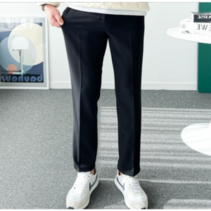 놈시크 남자 기모 슬랙스 겨울 본딩 빅 사이즈 9부 10부 링클프리 스판 팬츠
