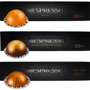 네스프레소 버츄오 캡슐커피 마일드 셋트구성 (이니지오 / 오라피오 / 돌체), 10개입, 65mg, 3개