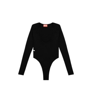 디젤 T-보딘 골지 스쿱 넥 바디수트, 블랙계열, Standard XS(KR 44)