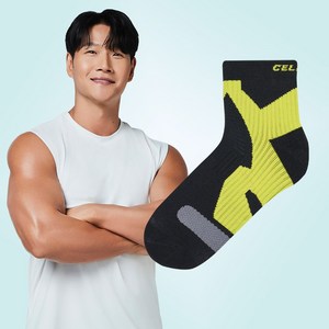 [셀버린 테이핑 양말 남자 단목] 발목보호대 크로스핏 마라톤 러닝양말 발목테이핑, 블랙, 1개