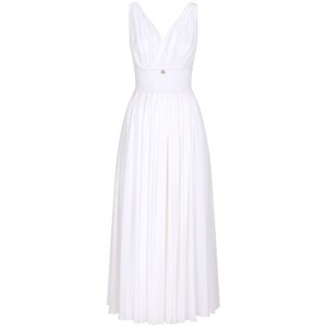 돌체앤가바나 셔링 패널 실크 미디 드레스