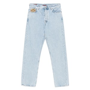 구찌 GG 캔버스 패널 진, 블루계열, Denim size 34
