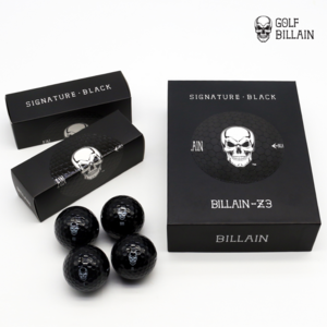 [Ve.26] 고탄력골프공 BILLAIN-Z3 BLACK 빌런-Z3 검정색 시그니처 블랙 3피스 우레탄 12구 세트, 1세트, 12개입
