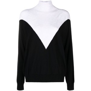 엠포리오아르마니 투톤 니트 스웨터, 블랙계열+화이트계열, Standard S(KR 55)