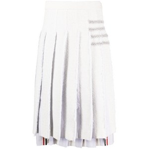 톰 브라운 4 바 트위드 플리츠 스커트