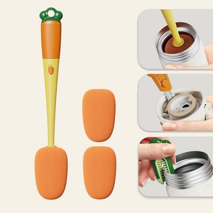 리필 가능한 스펀지 브러쉬 세척솔 2개+리필용 스펀지 4개(색상랜덤), 1개