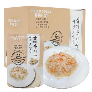 헬로도기 참좋은간식 삼계죽, 삼계+북어 혼합맛, 80g, 10개