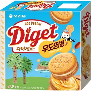 오리온 다이제샌드 우도땅콩맛 8p, 392g, 1개
