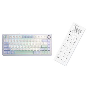 AULA F75 맞춤형 기계식 키보드 + FDUCE UV 전사 한글 키보드 스티커