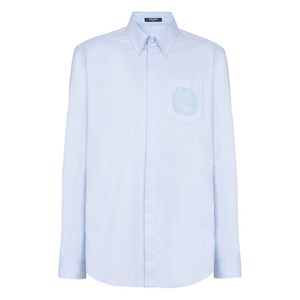 발망 로고 자수 셔츠, 블루계열, Collar (cm) 42(KR 115)