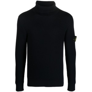 스톤 아일랜드 컴퍼스 패치 터틀넥 스웨터