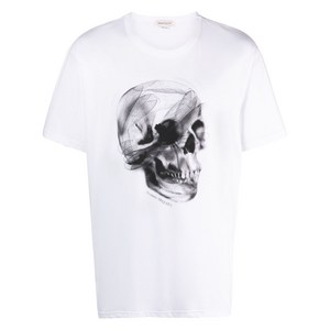 알렉산더맥퀸 스컬 프린트 코튼 티셔츠