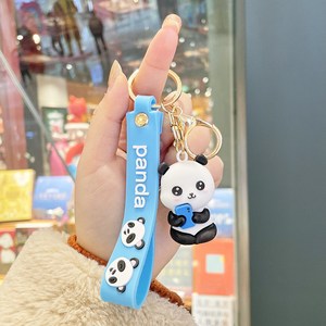 슈가제니 귀여운 판다 자동차 에어팟 열쇠고리 키링, A(스마트폰판다)_블루, 1개