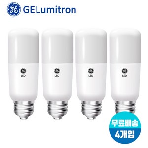 GE LED브라이트 스틱 전구 4.5W 9W 11W 14W E26 1등급 x 4개입, 주광색(하얀빛), 4개