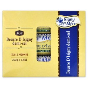 코스트코 이즈니 AOP 가염버터 750g (250g x 3개입) 프랑스, 3개, 250g, 코스트코 이즈니 AOP 가염버터 750g 250g x